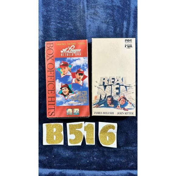 LEAGUE OF THEIR OWN + REAL MEN VHS LOT WOMEN SPORTS + COMEDY B516